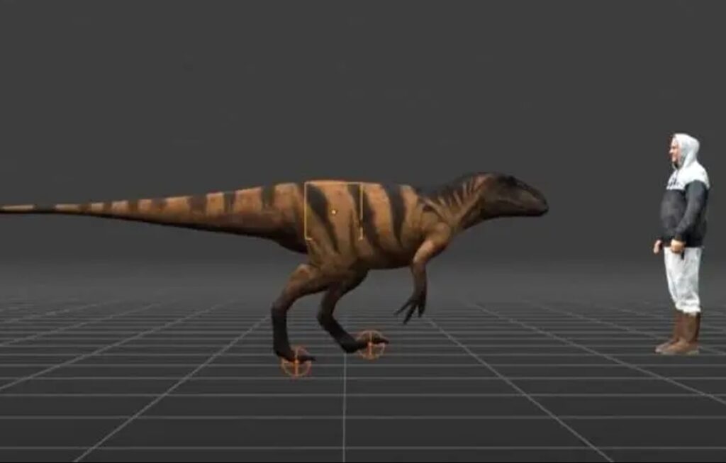80 empreintes de pas laissées par un dinosaure carnivore bipède