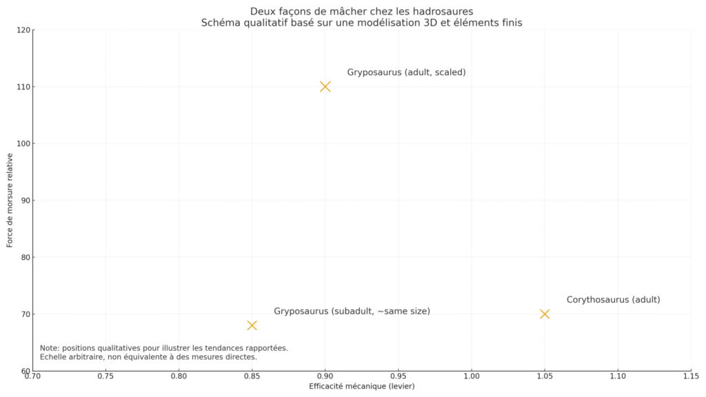 hadrosaures mastication schema